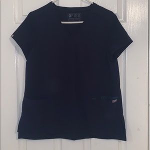 Figs Navy Blue Scrub Top Small